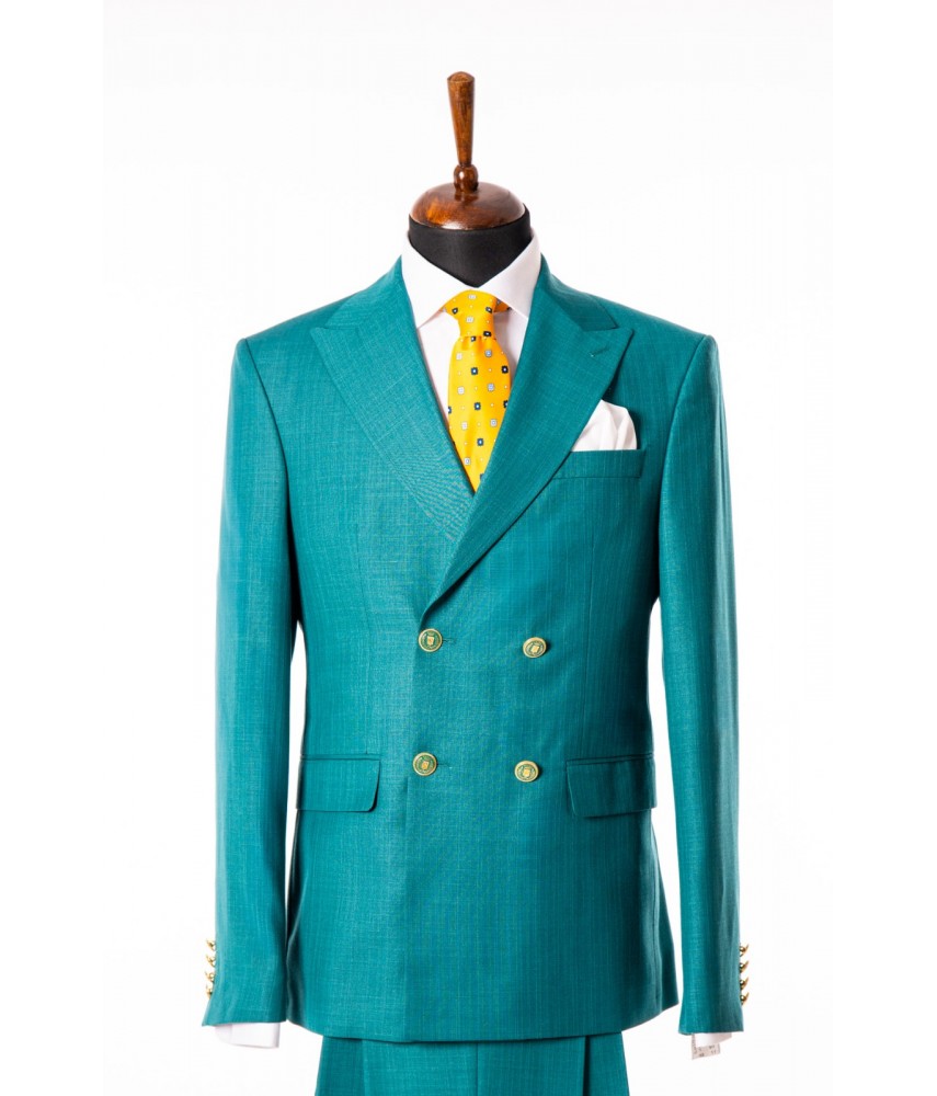 Costum Barbati Verde Double Breasted